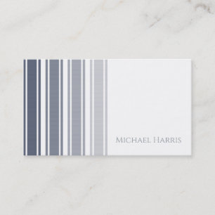 Double Striped Slate Blue Ombre Business Card