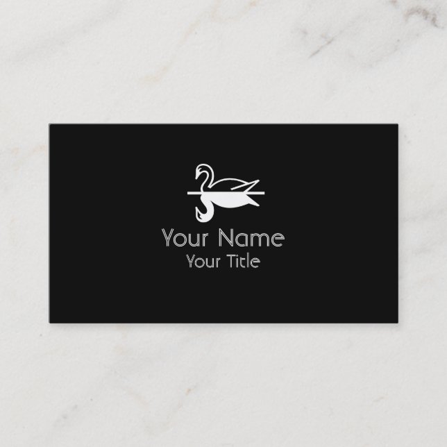 Double Swan black white custom business cards (Front)