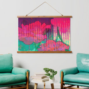 Double Take Rose Abstract Design Hanging Tapestry