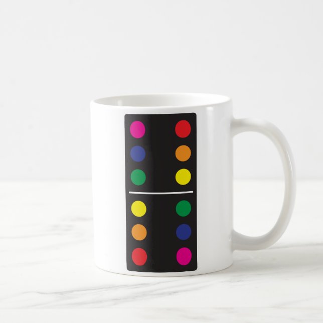 Double tasse de café de domino d'arc-en-ciel (Droite)