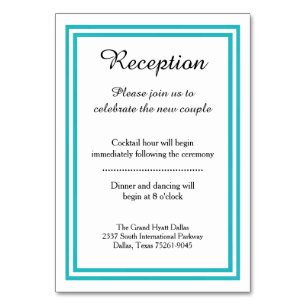 Double Teal Trim -Reception Insert Card
