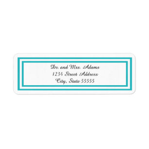 Double Teal Trim - Return Address Label