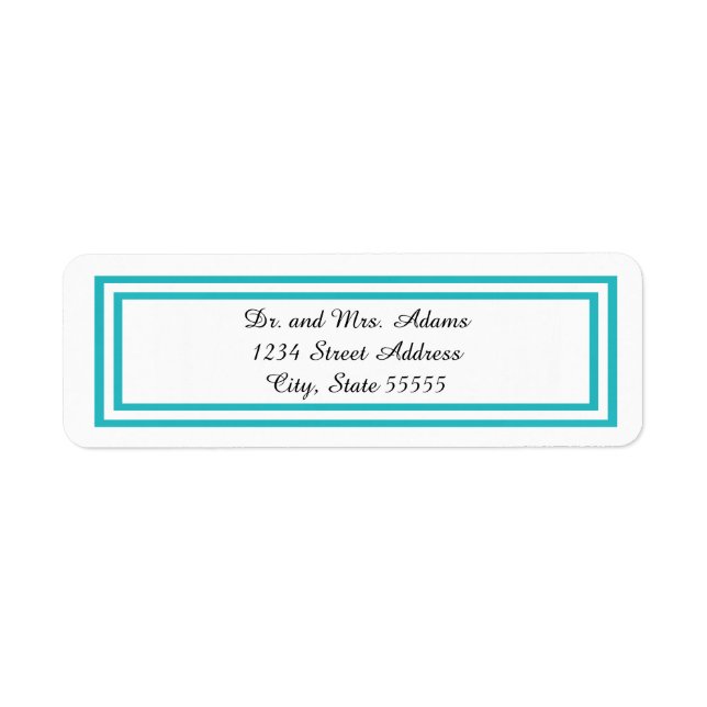 Double Teal Trim - Return Address Label (Front)