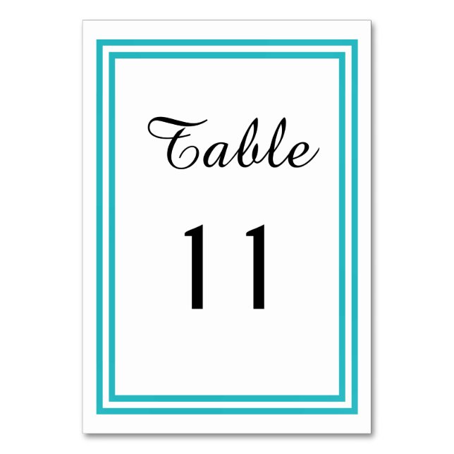 Double Teal Trim - Table Card (Front)