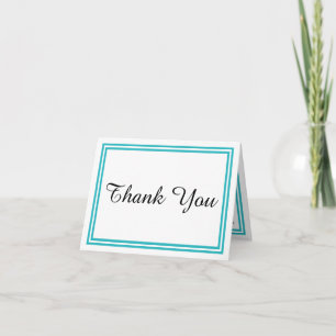 Double Teal Trim - Thank You Card