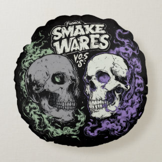 Double the darkness with this round pillow