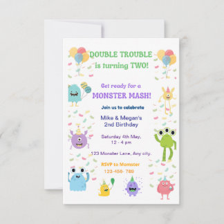 Double the Fun Twin Birthday Invitation – Editable
