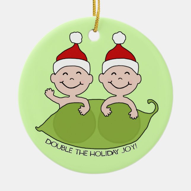 DOUBLE THE HOLIDAY JOY! CERAMIC ORNAMENT (Front)