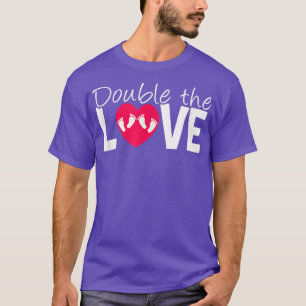 Double The Love Funny Valentine's Day Pregnancy Re T-Shirt