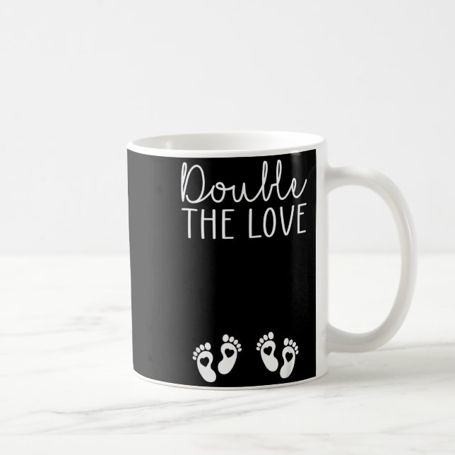 Double The Love Valentines Day Twin Pregnancy Anno Coffee Mug (Right)