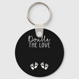Double The Love Valentines Day Twin Pregnancy Anno Keychain