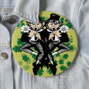 Double The Luck Leprechaun 6 Inch Round Button