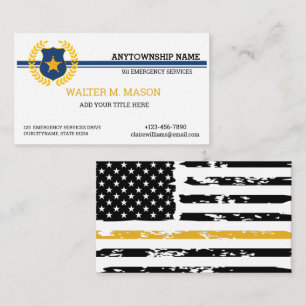 Double Thin Blue Line Police  Flag  Business Card
