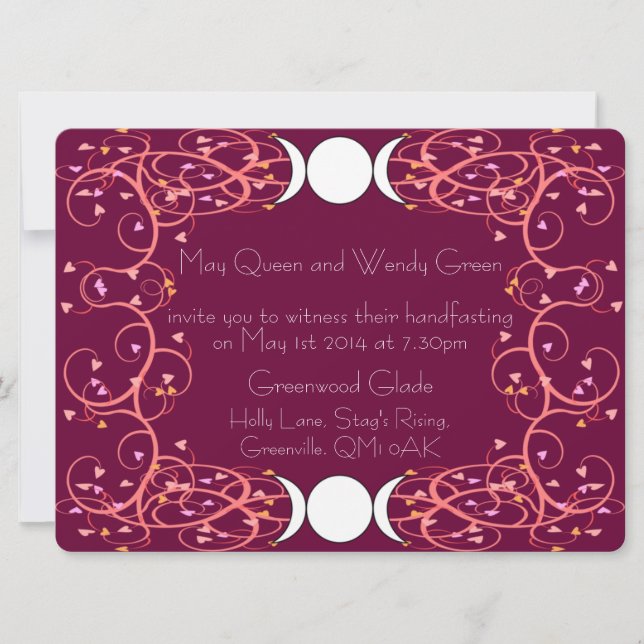 Double Three in One Lesbian Handfasting Invitation (Front)