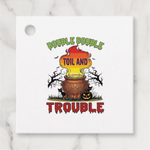 Double Toil Trouble Cauldron Halloween Black Cat P Favour Tags