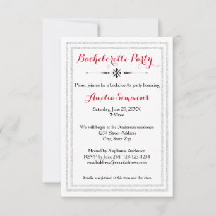 Double Trim Argent - Invitation Bachelorette 3x5