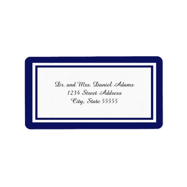 Double Trim bleu - Étiquette de adresse (Devant)