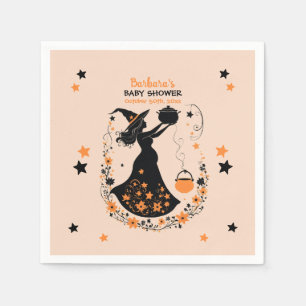 Double Trouble Brew - A Twin Halloween Baby Shower Napkin