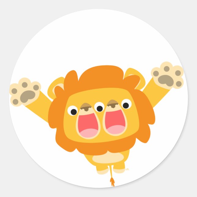Double Trouble cute cartoon lion sticker (Front)
