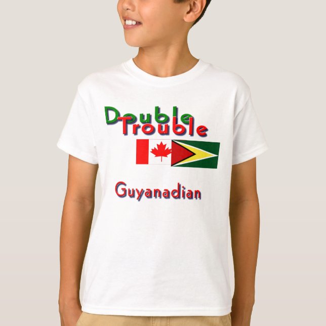 Double Trouble guyananese-canadian kids t-shirts (Front)