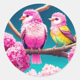 Double Trouble in Pink Classic Round Sticker