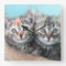 Double Trouble Kitten Clock