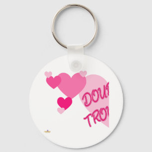 Double Trouble Pink Hearts Part 1 Keychain