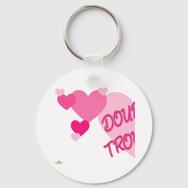 Double Trouble Pink Hearts Part 1 Keychain (Front)
