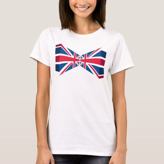 Double Union Jack, British flag in 3D T-Shirt (Front)
