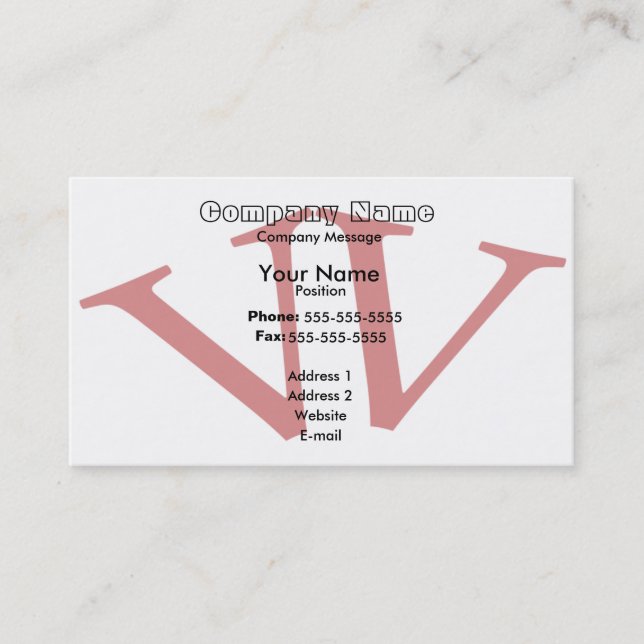Double V Business Card (Front)