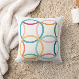 Double Wedding Ring Throw Pillow | Barn Quilt | Zazzle
