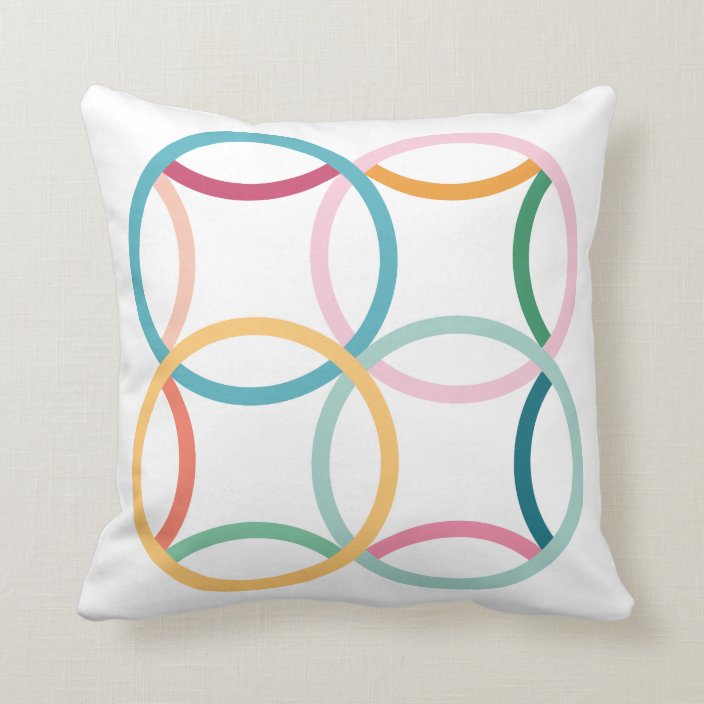 Double Wedding Ring Throw Pillow | Barn Quilt | Zazzle.ca