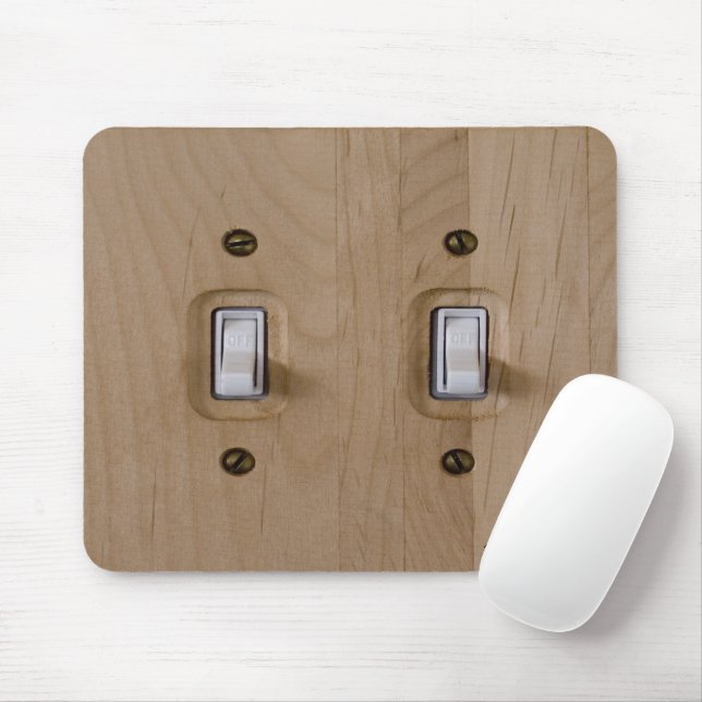 Double Wooden Switch Plate Mouse Pad (With Mouse)