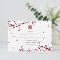 Double Xi Chinese Red Elegant Wedding Invitation