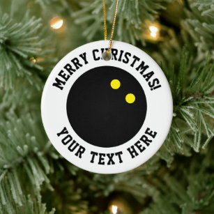 Double yellow dot squash ball Christmas ornament