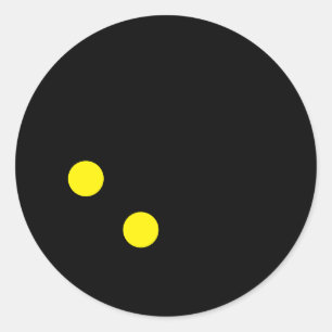 Double yellow dot squash ball drawing stickers