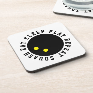 Double yellow dot squash ball funny pastic coaster