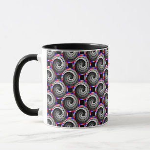 Double Yin Yang Spiral by Kenneth Yoncich Mug