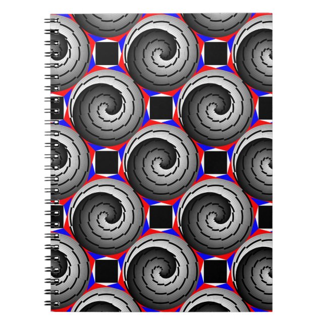 Double Yin Yang Spiral by Kenneth Yoncich Notebook (Front)