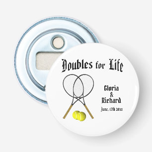 Doubles for Life Tennis Wedding Bottle Opener