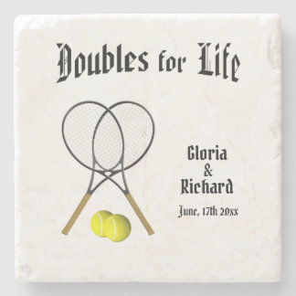 Doubles for  Life Tennis Wedding Coaster
