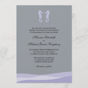 Doubles invitations de mariage d'hippocampe