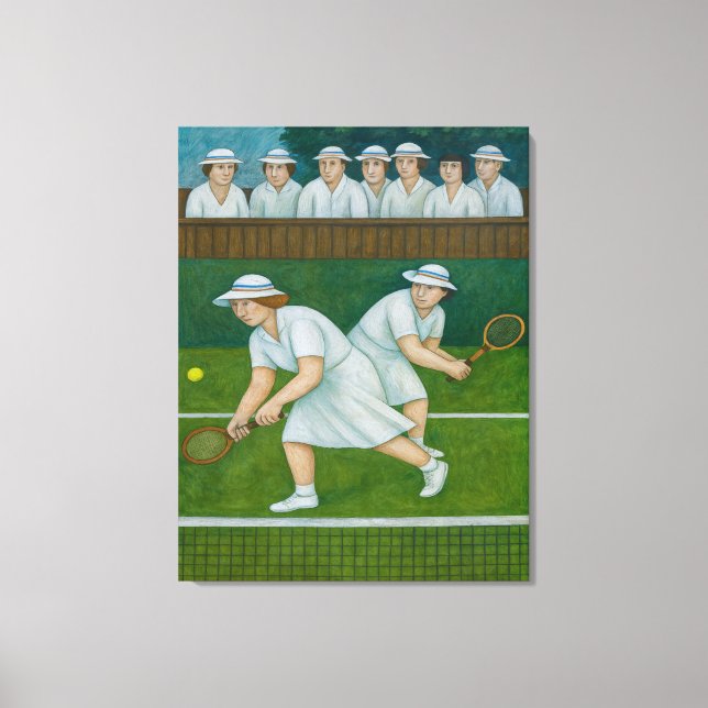 Doubles - Large Wrapped Canvas Tennis Art Print (Front)