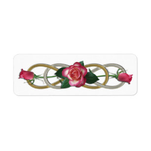 Doubles roses d'or d'argent d'infini