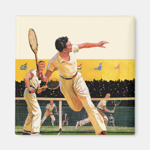 Doubles Tennis Match Magnet