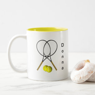 Doubles Tennis Personalized Sport Two-Tone Coffee Mug