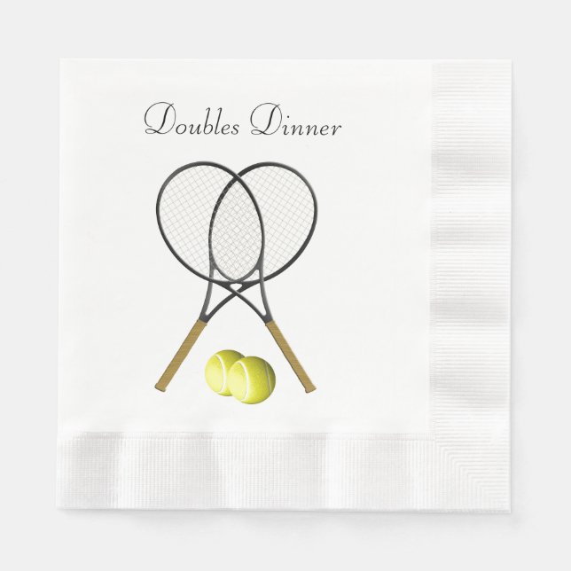 Doubles Tennis Sport Custom Napkin (Front)