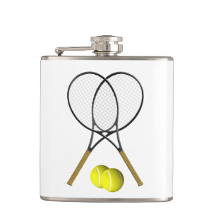 Doubles Tennis Sport Theme Hip Flask