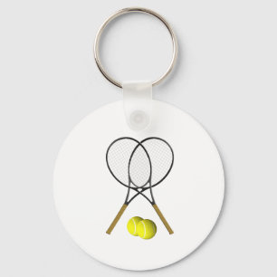 Doubles Tennis Sport Theme Keychain