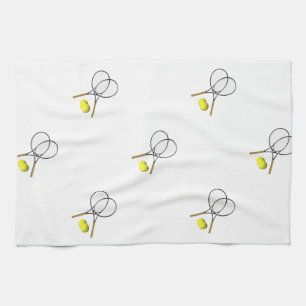 Doubles Tennis Sport Theme Kitchen Towel